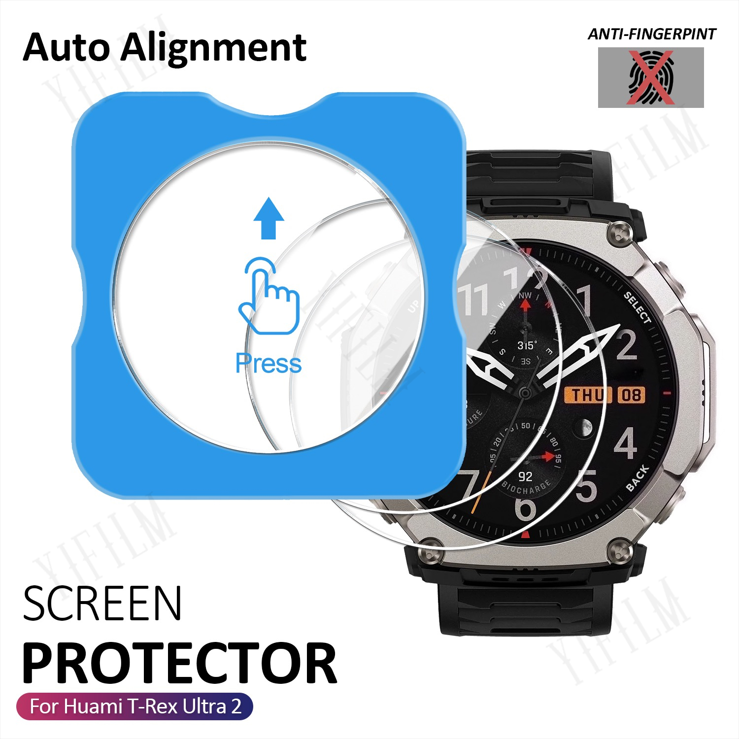 For Huami T-Rex Ultra 2 Screen - Glass Protector Auto incelemesi ve fiyatı