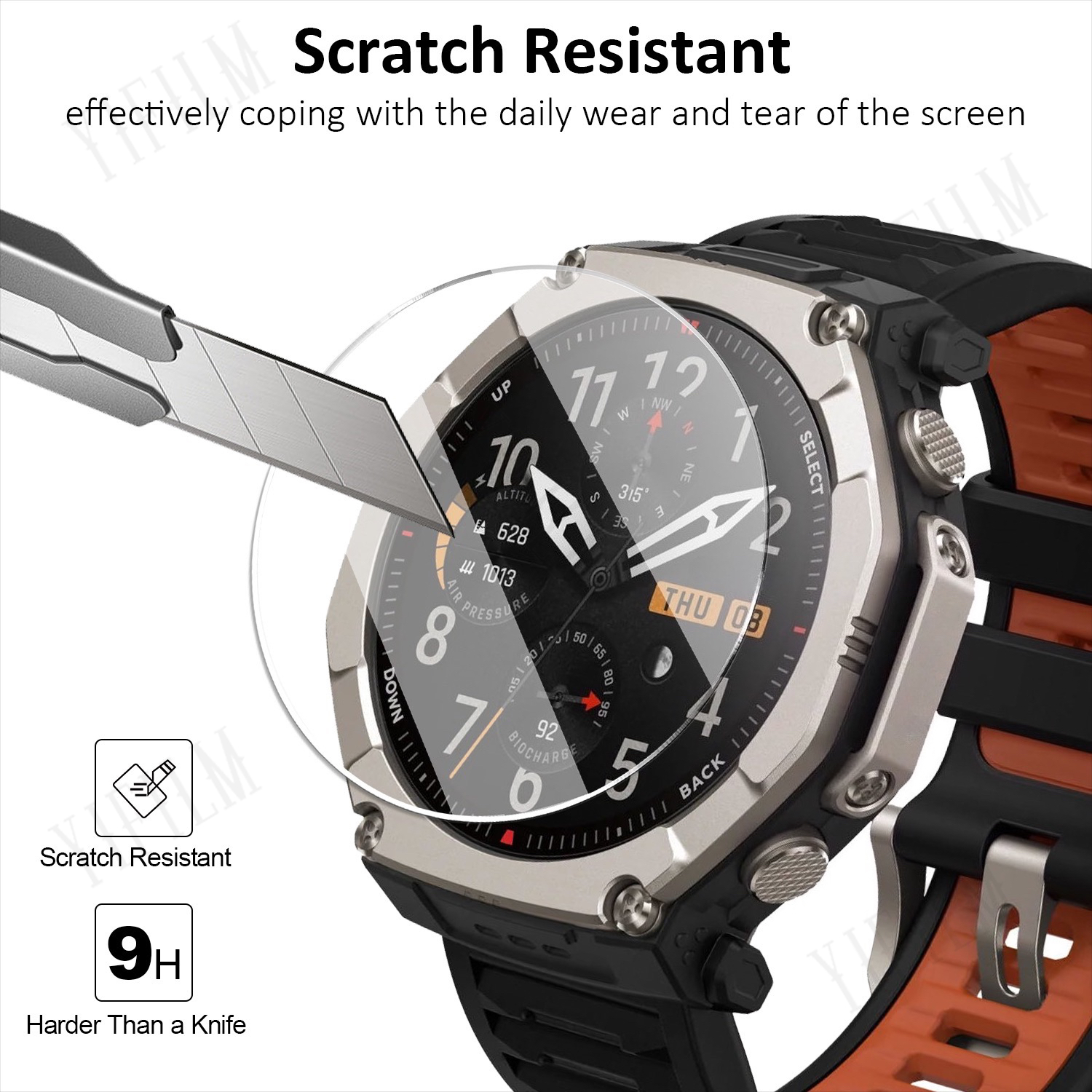 For Huami T-Rex Ultra 2 Screen - Glass Protector Auto incelemesi ve fiyatı