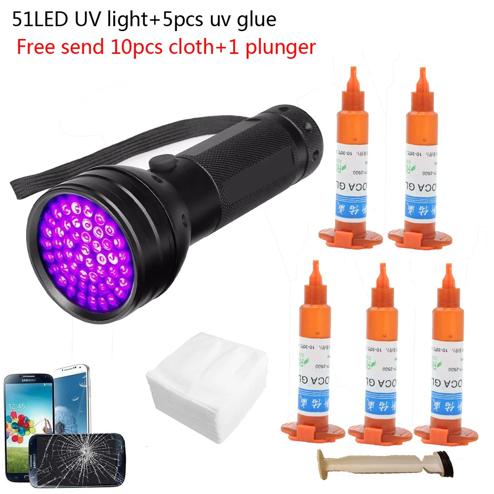 51 led UV light 5pcs/lot 5g TP - Liquid Uv Glue Kit incelemesi ve fiyatı