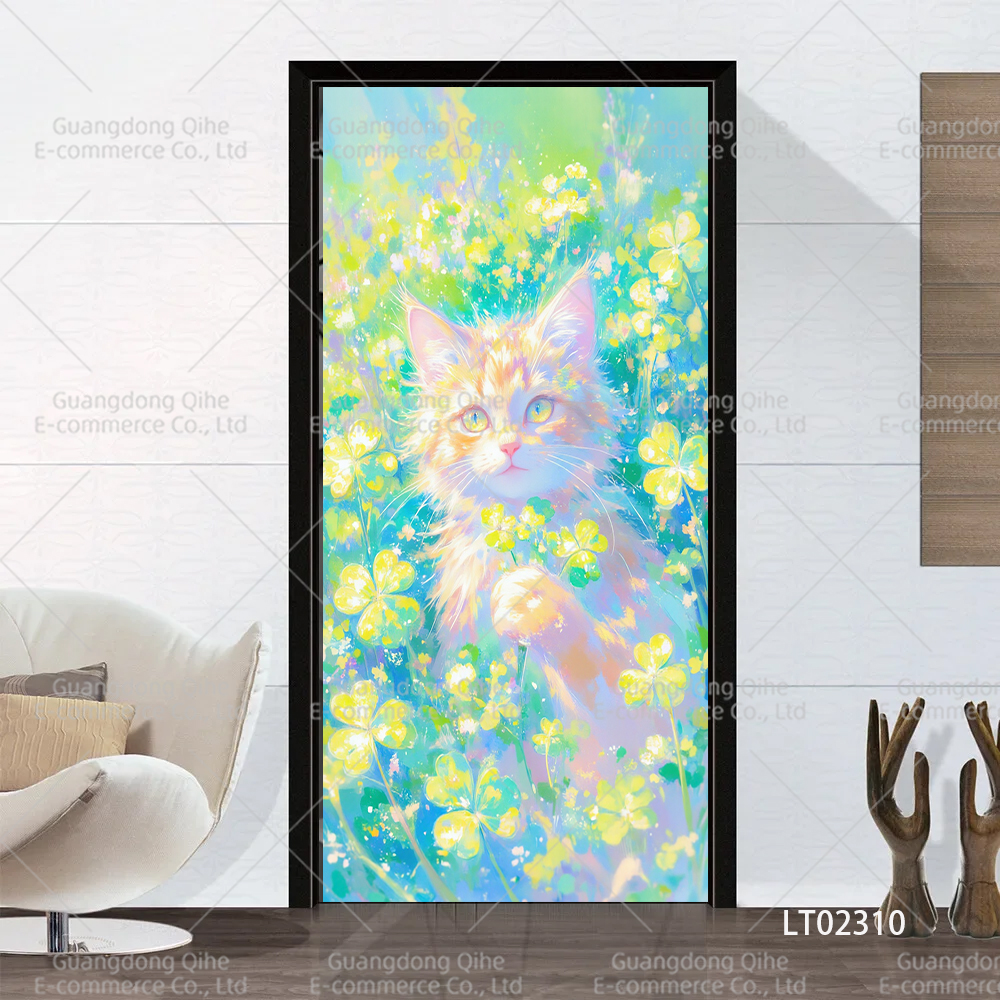 Tulip Cat Cherry Blossom Scene - Full Cover Adhesive incelemesi ve fiyatı