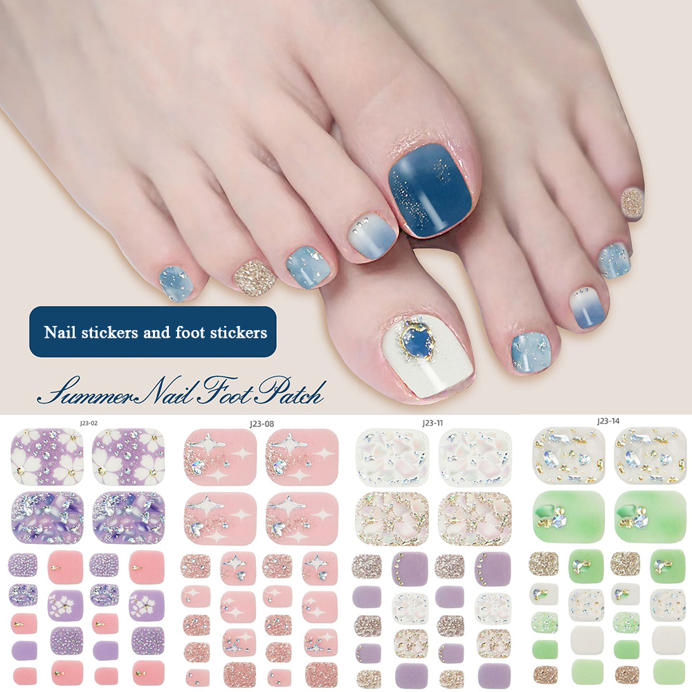 22tips/Sheet Toe Nail Stickers - Full Cover Adhesive incelemesi ve fiyatı