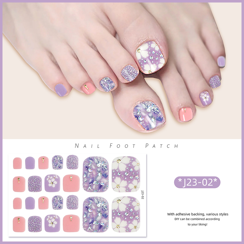 22tips/Sheet Toe Nail Stickers - Full Cover Adhesive incelemesi ve fiyatı