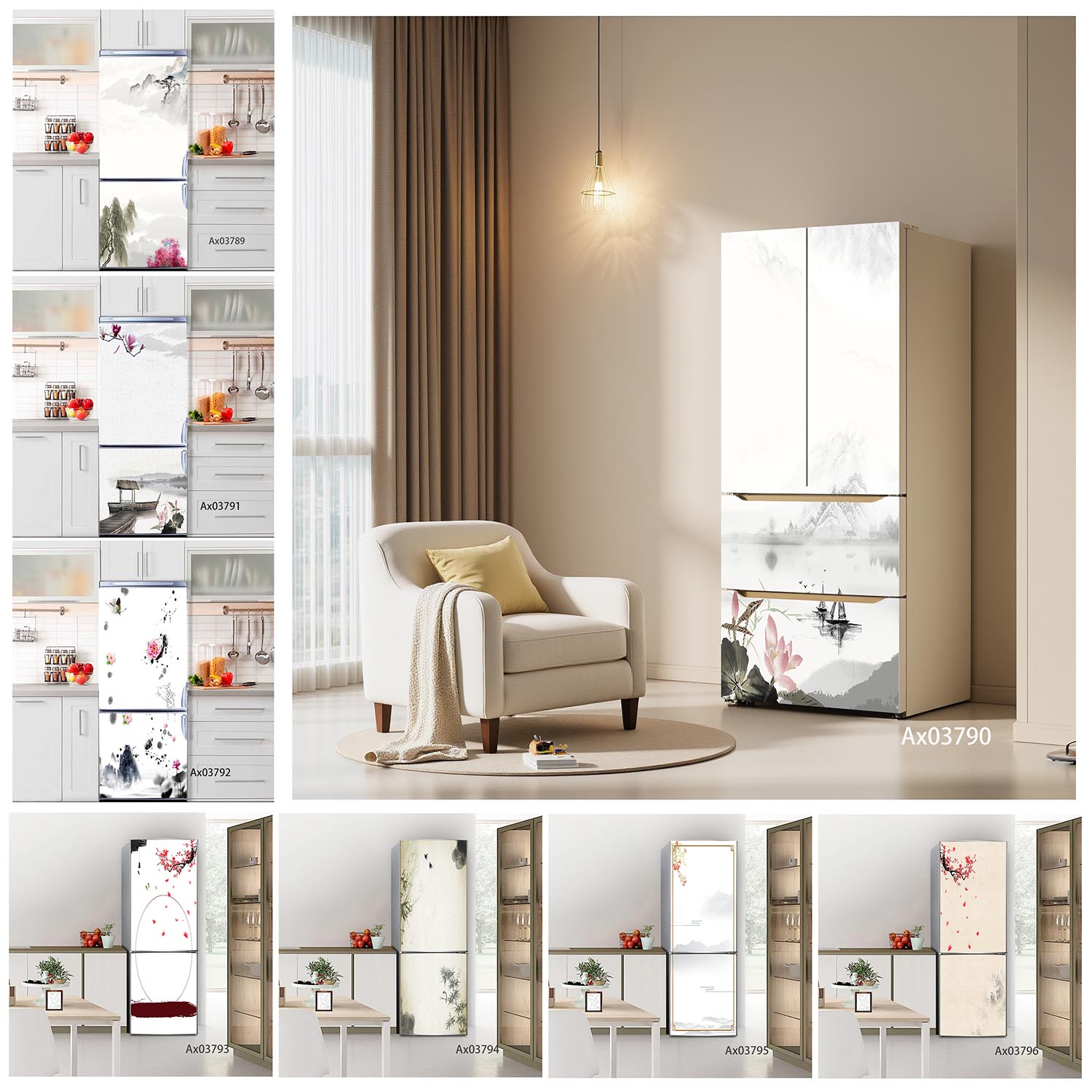Ink Bamboo Lotus Pond Fridge S - Full Cover Adhesive incelemesi ve fiyatı