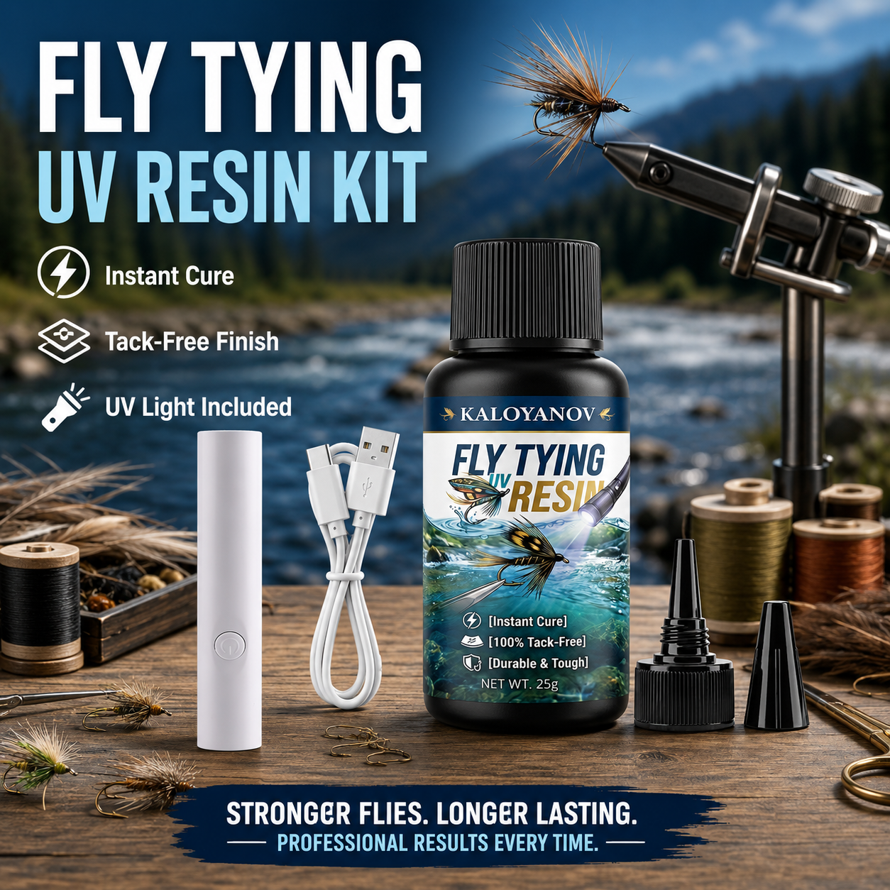 UV Resin Fly Tying Kit with US - Liquid Uv Glue Kit incelemesi ve fiyatı