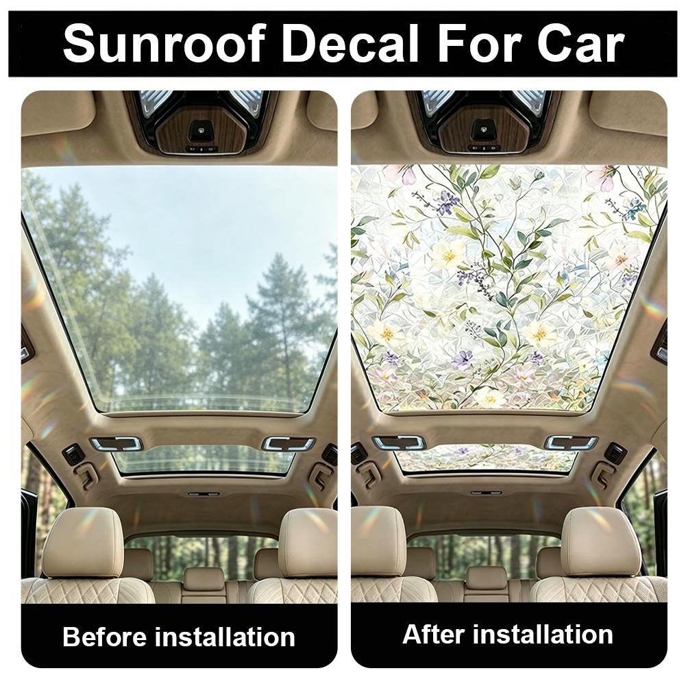 Floral Stained Glass Car Sunro - Privacy Screen Protector incelemesi ve fiyatı