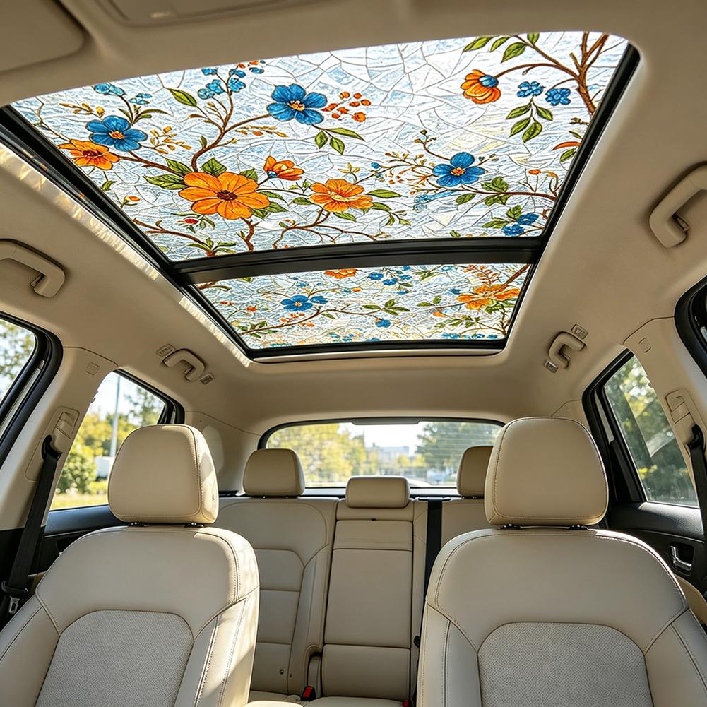 Floral Stained Glass Car Sunro - Privacy Screen Protector incelemesi ve fiyatı